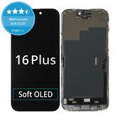 Wyświetlacz Soft OLED dla iPhone 16 Plus, Ekran dotykowy z ramką, DIAGNOSTIC