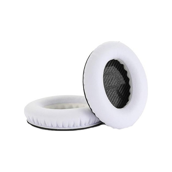 Zapasowe nauszniki do Bose QuietComfort 2, 15, 25 a 35, pianka memory i skóra PU, Black-white, 1 para