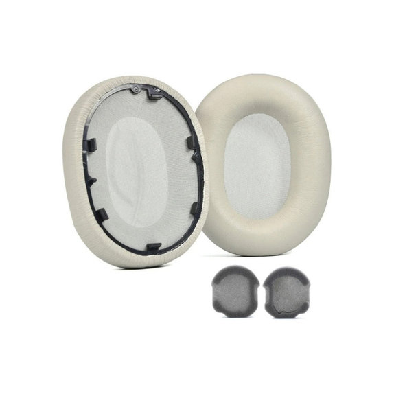 Zapasowe nauszniki do Sony WH-1000XM5, pianka memory i skóra PU, Szary, 1 para