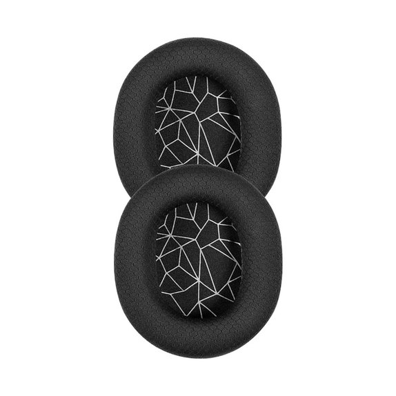 Zapasowe nauszniki do SteelSeries Arctis 3, 5, 7, 9 Pro, pianka memory i tkanina, Czarny / Biały, 1 para