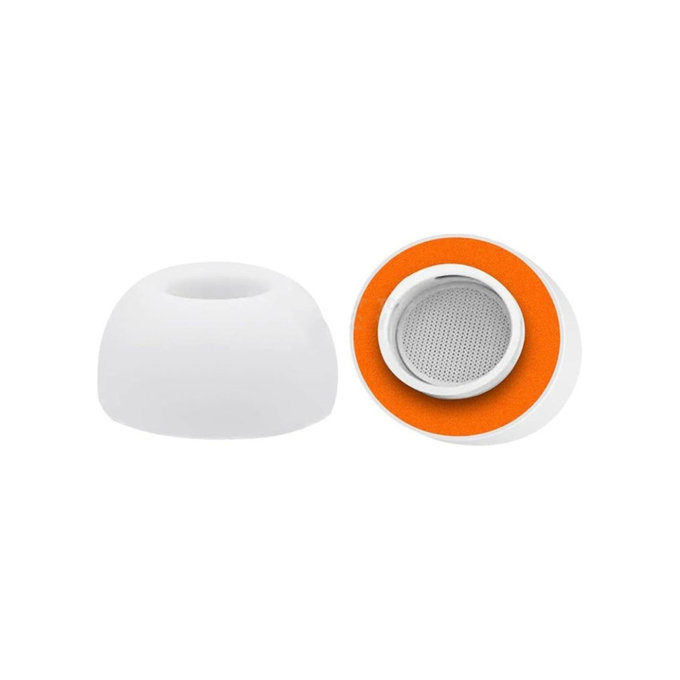 Zapasowe silikonowe końcówki do Apple AirPods 1, 2 Pro, M, pianka memory, Biały