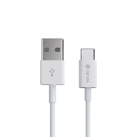 Kabel USB / USB-C Smart, 2.1A, 2m, biały, Devia