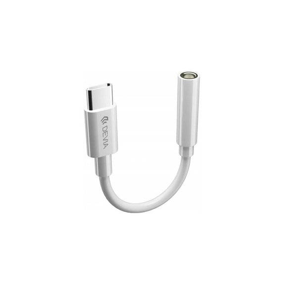 Adapter Smart 3,5mm Jack / USB-C, biały, Devia
