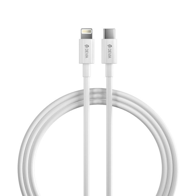 Kabel Lightning / USB-C Smart, PD 27W, 2m, biały, Devia