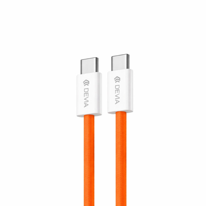 Kabel USB-C / USB-C Smart, PD 60W, 1m, pomarańczowy, Devia
