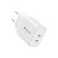 Ładowarka Ultra7, 2x USB-C, PD 45W, biała, Devia