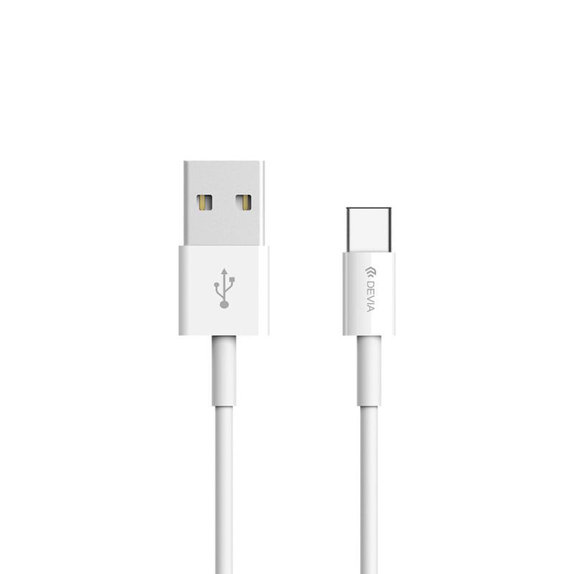 Kabel USB / USB-C Smart, 2.1A, 1m, biały, Devia