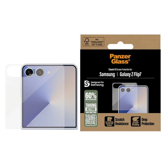 Szkło hartowane Classic Fit do Samsung Galaxy Z Flip7, Przezroczyste, PanzerGlass