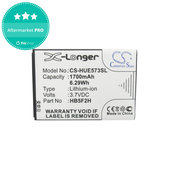 Bateria do Huawei E5330, 1700mAh, Li-Ion, 3.7V, HB5F2H, HQ