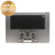 Górna rama klawiatury do MacBook Pro 16" A2780 (2023), z klawiaturą US i baterią, Space Gray, 661-32189, Genuine Apple