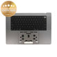 Górna rama klawiatury do MacBook Pro 16" A2780 (2023), z klawiaturą US i baterią, Space Gray, 661-32189, Genuine Apple