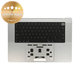 Górna rama klawiatury do MacBook Pro 16" A2780 (2023), z klawiaturą US i baterią, Silver, 661-32190, Genuine Apple