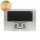 Górna rama klawiatury do MacBook Pro 16" A2780 (2023), z klawiaturą US i baterią, Silver, 661-32190, Genuine Apple
