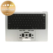 Górna rama klawiatury do MacBook Pro 14", A2442 (2021), A2779 (2023), z klawiaturą US i baterią, Silver, 661-32211, Genuine Apple