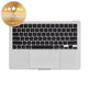 Górna rama klawiatury do MacBook Air 13", A3113 (2024), z klawiaturą US i baterią, Silver, 661-40228, Genuine Apple