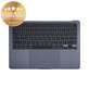 Górna rama klawiatury do MacBook Air 13", A3113 (2024), z klawiaturą US i baterią, Midnight, 661-40230, Genuine Apple
