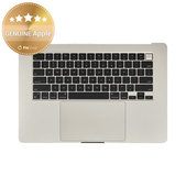 Górna rama klawiatury do MacBook Air 15", A3114 (2024), z klawiaturą US i baterią, Starlight, 661-40268, Genuine Apple