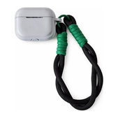 Etui silikonowe do AirPods 1 i 2, Pomarańczowy, Szare z czarnym sznurkiem