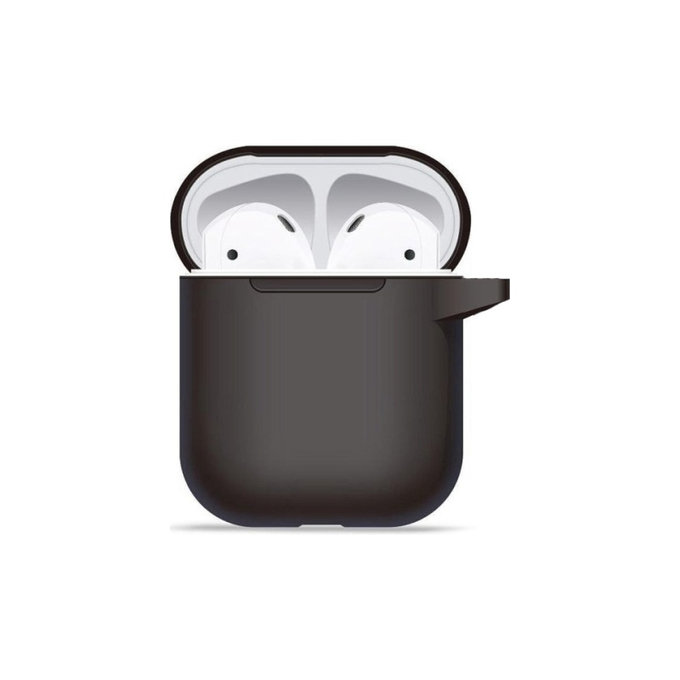 Etui silikonowe do AirPods 1 i 2, Przezroczysty, Czarny, Black
