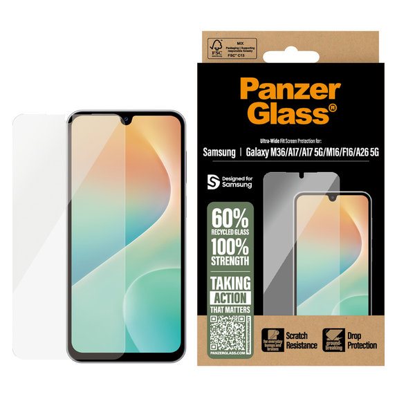 Szkło hartowane UWF do Samsung Galaxy M15 5G/F15 5G/A26 5G/A16/A16 5G, Czarne, PanzerGlass