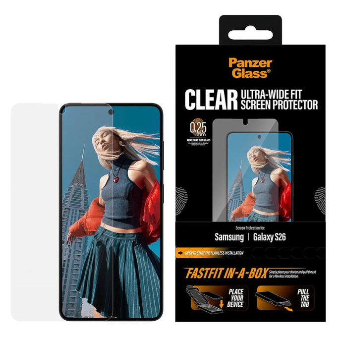 Szkło hartowane UWF z FASTFIT In-A-Box do Samsung S26, Przezroczysty, PanzerGlass