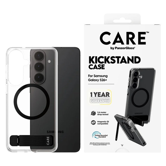 Etui Kickstand z czarnym QI do Samsung Galaxy S26+, Czarne, PanzerGlass