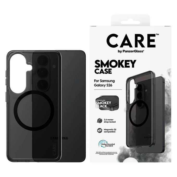 Etui Smokey z czarnym QI do Samsung Galaxy S26, Czarne, PanzerGlass