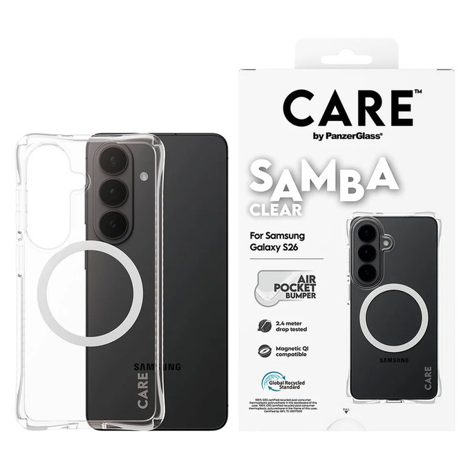 Etui Samba z białym QI do Samsung Galaxy S26, Przezroczyste, PanzerGlass