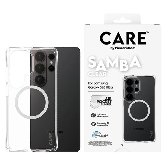 Etui Samba z białym QI do Samsung Galaxy S26 Ultra, Przezroczyste, PanzerGlass