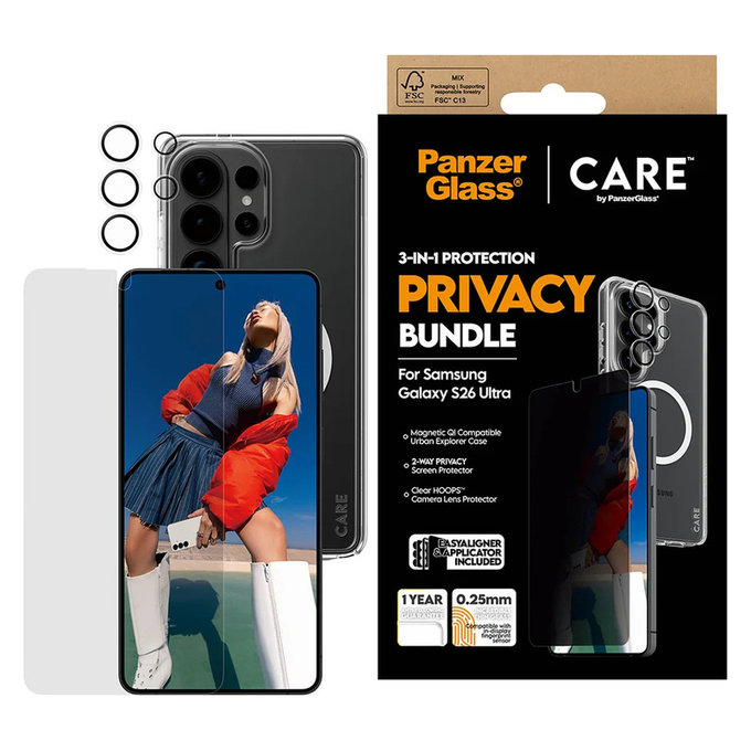 Bundle Privacy 3w1 do Samsung Galaxy S26 Ultra, PanzerGlass