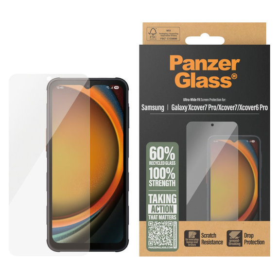 Szkło hartowane UWF do Samsung Galaxy Xcover7 Pro/Xcover7/Xcover6 Pro, Przezroczyste, PanzerGlass
