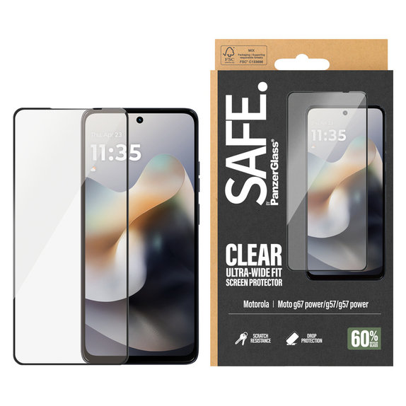 Szkło hartowane UWF do Motorola Moto G57 Power 5G, Czarne, SAFE by PanzerGlass
