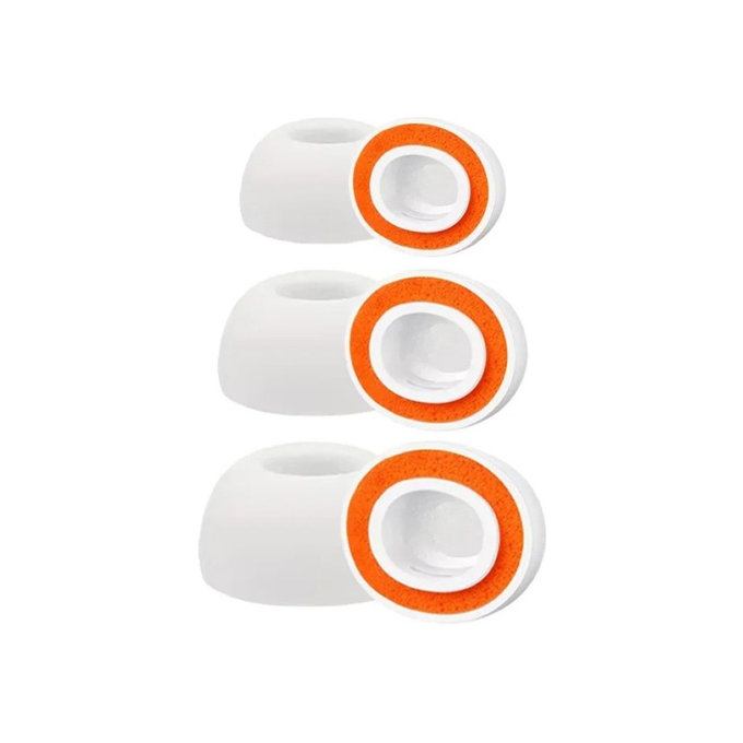 Wymienne silikonowe końcówki douszne do AirPods 3 Pro, Memory Foam, zestaw (L, M, S), Biały, White
