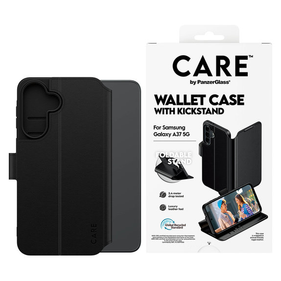 Etui Wallet Kickstand do Samsung Galaxy A37, Czarne, PanzerGlass