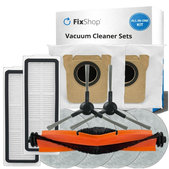 Zestaw części zamiennych do Xiaomi Robot Vacuum X20 Max, X20 Pro (1x Główna szczotka, 2x Filtr, 2x Szczotka boczna, 4x Ściereczka mopująca, 2x Worek na kurz)