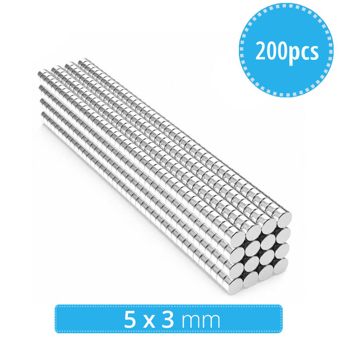 Walcowy magnes neodymowy N35, 5 x 3mm, 200 szt.