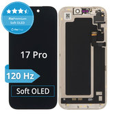 Wyświetlacz Soft OLED 120Hz dla iPhone 17 Pro, Ekran dotykowy z ramką, DIAGNOSTIC
