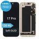 Wyświetlacz Soft OLED 120Hz dla iPhone 17 Pro, Ekran dotykowy z ramką, DIAGNOSTIC
