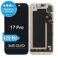 Wyświetlacz Soft OLED 120Hz dla iPhone 17 Pro, Ekran dotykowy z ramką, DIAGNOSTIC
