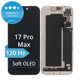 Wyświetlacz Soft OLED 120Hz dla iPhone 17 Pro Max, Ekran dotykowy z ramką, DIAGNOSTIC