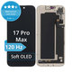 Wyświetlacz Soft OLED 120Hz dla iPhone 17 Pro Max, Ekran dotykowy z ramką, DIAGNOSTIC