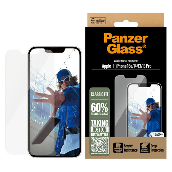 Szkło hartowane z aplikatorem do iPhone 17e/16e/14/13/13 Pro, Przezroczyste, PanzerGlass