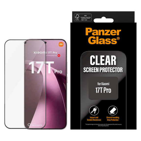 Szkło hartowane UWF do Xiaomi 17T Pro, Czarny, PanzerGlass
