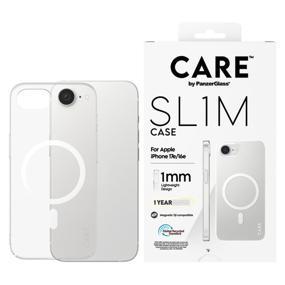 Etui SL1M z MagSAFE by PanzerGlass do iPhone 17e/16e, Przezroczyste, PanzerGlass