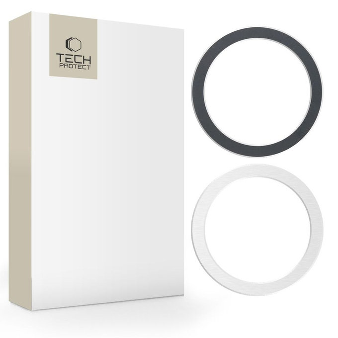 Magnetyczny pierścień MagSafe MagMat MagSafe 2-PACK Black &, srebrna, Tech-Protect