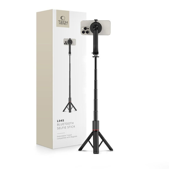 Selfie stick ze statywem L04S MagSafe, czarna, Tech-Protect