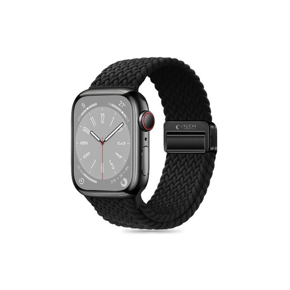 Pasek Nylonmag do Apple Watch 8 / 9 / 10 / 11 / SE / Ultra (44 / 45 / 46 / 49 mm), czarna, Tech-Protect