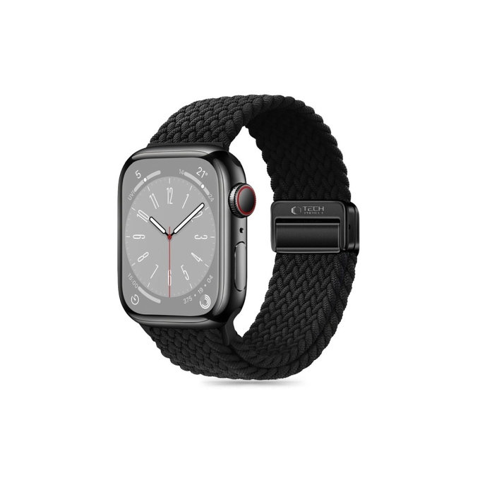 Pasek Nylonmag do Apple Watch 8 / 9 / 10 / 11 / SE / Ultra (44 / 45 / 46 / 49 mm), czarna, Tech-Protect