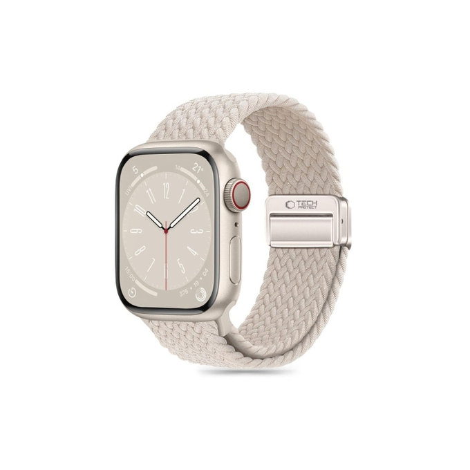 Pasek Nylonmag do Apple Watch 8 / 9 / 10 / 11 / SE (40 / 41 / 42 mm), Natural Titanium, Tech-Protect