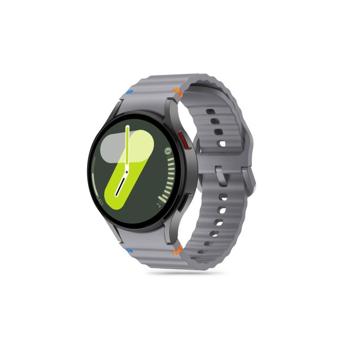 Pasek Silicone Sport do Samsung Watch 4 / 5 / 5 Pro / 6 / 7 / FE, Crayon Grey, Tech-Protect